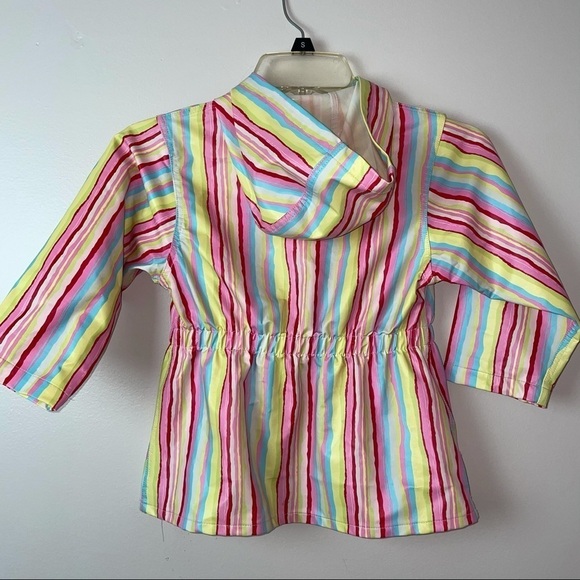 Carter’s Multicolor Striped Hooded Raincoat – Girls 3T - Picture 7 of 11